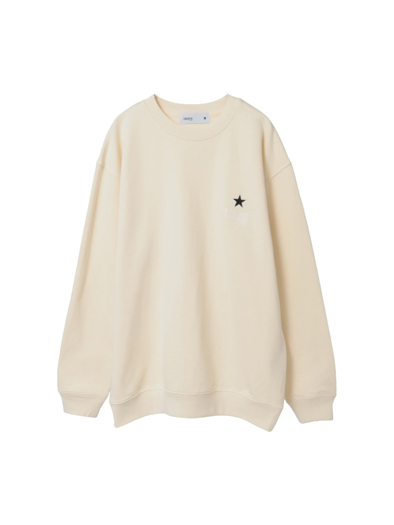 CONVERSE TOKYO ONEPOINT STAR★ EMBROIDERED SWEAT コンバーストウキョウ トップス スウェット・トレーナー 黒いこと 青み 白いこと【貨物輸送無料】