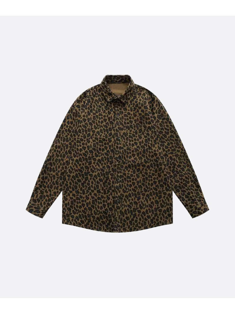 U:UME Leopard Motif Shirt ユーム トップス プルオーバー・トップ 赤銅色【先んずる取っておく】*【貨物輸送無料】