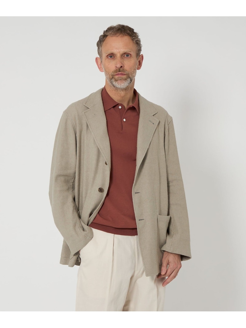 【SALE／50%OFF】UNITED ARROWS ＜SOVEREIGN＞シルク リネン カバーオール ユナイテッドアローズ アウトレット ジャケット・アウター カバーオール・ワークジャケット ベージュ【RBA_E】【送料無料】