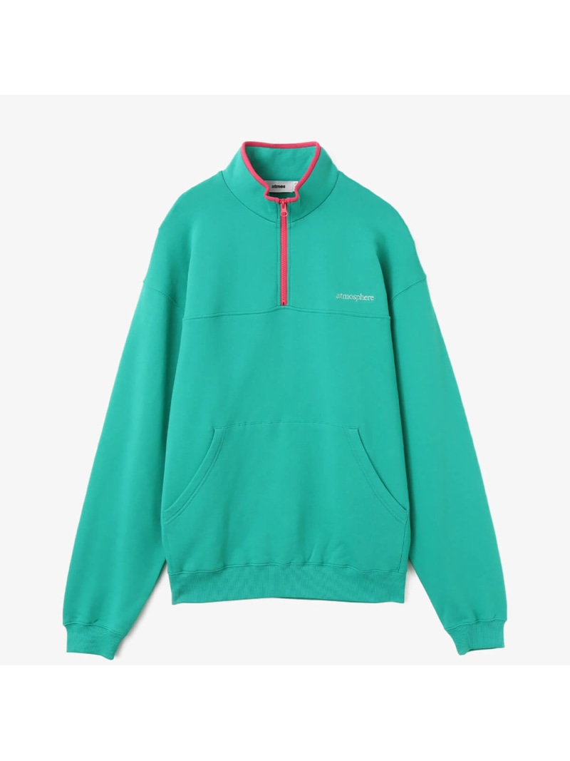atmos atmos Half Zip Pullover アトモス トップス スウェット・トレーナー 緑であること【貨物輸送無料】