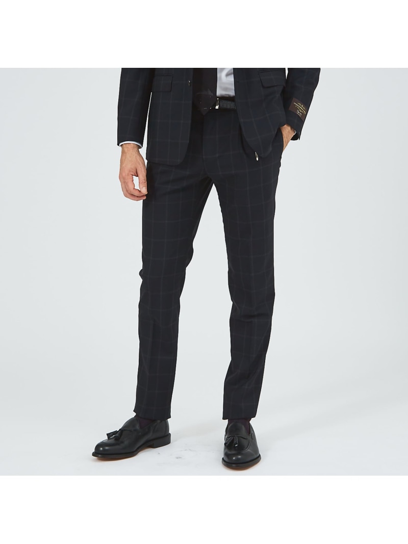 【SALE／30%OFF】DESIGNWORKS 【セットアップ対応】CANONICO トロピカル ウィンドーペン スラックスパン デザインワークス パンツ スラックス・ドレスパンツ ブラック ベージュ【RBA_E】【送料無料】