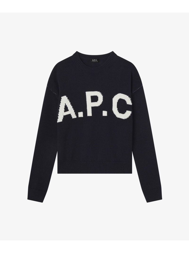 【SALE／50%OFF】A.P.C. A.P.C. ロゴタイププルオーバー アー・ぺー・セー トップス 編み物 米国海軍【RBA_E】【貨物輸送無料】
