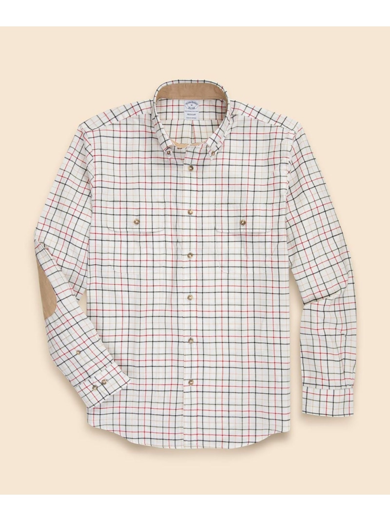 【SALE／20%OFF】BROOKS BROTHERS コットン/カシミヤ フランネル ダブルポケット カジュアルシャツ Regular Fit ブルックス ブラザーズ トップス シャツ・ブラウス ホワイト ネイビー ベージュ グレー【RBA_E】【送料無料】