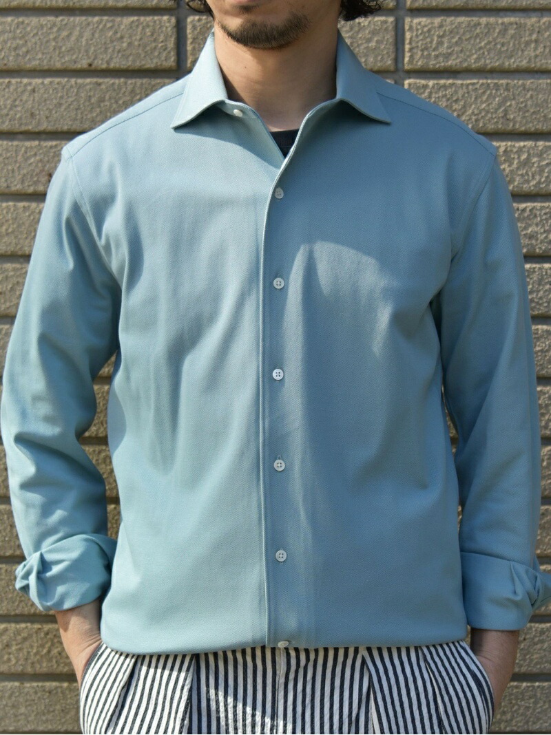 早割クーポン Ships Ships Albini社製生地 ジャージー ワンピースカラー ソリッド シャツ シップス シャツ ブラウス ワイシャツ グリーン ホワイト 先行予約 内祝い Www Clanpulsar Com