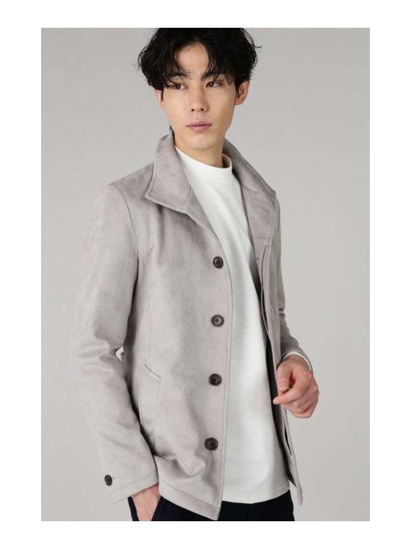 【SALE／40%OFF】HIGH STREET HIGH STREET∴スエード調ダンボールスタンドブルゾン トルネードマート ジャケット・アウター ブルゾン・ジャンパー ブラウン グレー【RBA_E】【送料無料】