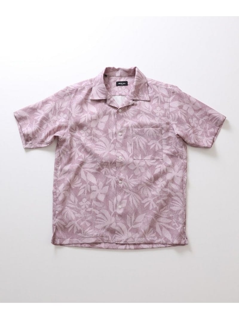 【SALE／30%OFF】MEN'S BIGI オリジナルボタニカルプリント開襟シャツ メンズ ビギ トップス シャツ・ブラウス ブルー ブラック ピンク【RBA_E】【送料無料】