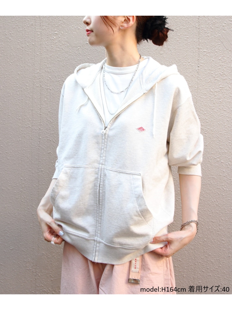 DANTON DANTON / ダントン ジップフーディー DT-C04047 CIN ステップス トップス パーカー・フーディー ホワイト グレー【送料無料】