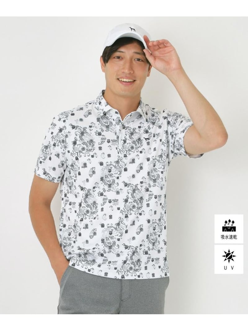 【SALE／30%OFF】adabat 【UVとり捨てる・吸水速乾】デジタルペイズリーポロシャツ アダバット トップス スポーツシャツ 黒いこと ぶどう酒赤いこと 白いこと【RBA_E】【貨物輸送無料】