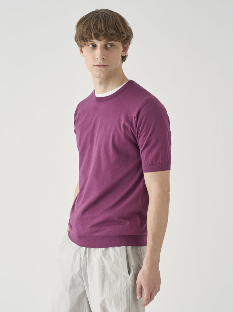 【SALE／20%OFF】JOHN SMEDLEY 半袖綿織物編み物プルオーバー ｜ KIELL ｜ 30G MODERN FIT ジョンスメドレー トップス 編み物【RBA_E】【貨物輸送無料】