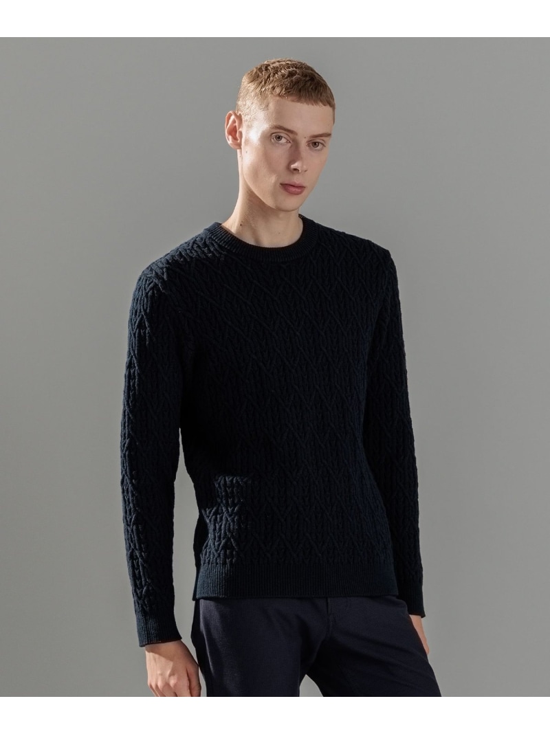 【SALE／30%OFF】JOSEPH HOMME フォレストダイヤ クルーネックニット ジョゼフ オム トップス 編み物 ベージュ 薄墨色 米国海軍【RBA_E】【貨物輸送無料】