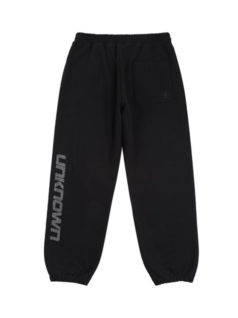 【SALE／20%OFF】UNKNOWN LONDON 【UNKNOWN LONDON】AW22 UNKNOWN SIGNATURE RHINESTONE LOGO JOGGERS 01 ネバーマインドザエックスユー／チカシツプラス パンツ ジャージ・スウェットパンツ パープル グレー ブラック ピンク イエロー【RBA_E】【送料無料】