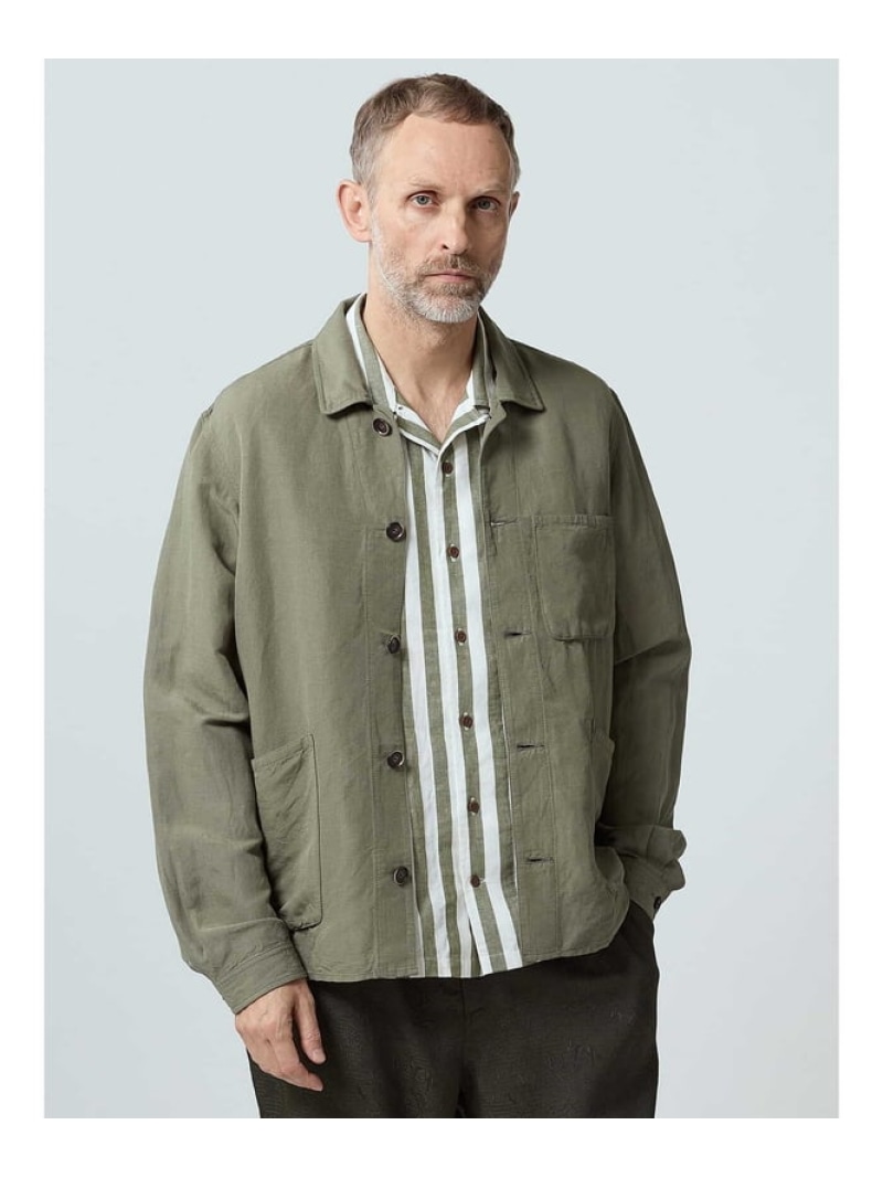【SALE／30%OFF】Aquascutum MEN Summer Linen Shirt Jacket アクアスキュータム ジャケット・アウター ブルゾン・ジャンパー グリーン【RBA_E】【送料無料】 24,948円