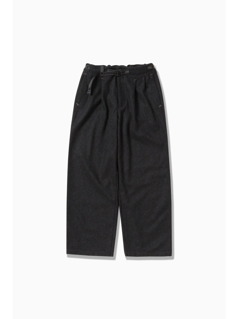 and wander REWOOL tweed wide pants アンドワンダー パンツ その他のパンツ グレー ブラック ベージュ【送料無料】