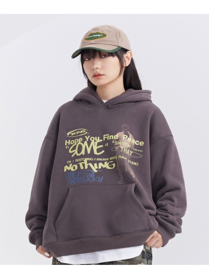 【SALE／20%OFF】TGNS 【TGNS】WHISTLEBLOWER PRINT HOODIE ネバーマインドザエックスユー／チカシツプラス トップス パーカー・フーディー ブラウン【RBA_E】【送料無料】 9,768円