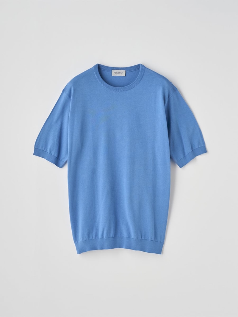 JOHN SMEDLEY 半袖コットンニットTシャツ ｜ KIELL ｜ 30G MODERN FIT ジョンスメドレー トップス ニット ブルー【送料無料】