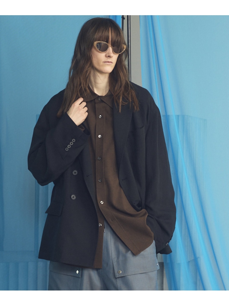 MAISON SPECIAL Mix Linen Prime-Over-Over Semi-double Tailored Jacket メゾンスペシャル ジャケット・アウター テーラードジャケット・ブレザー ブラック ベージュ【先行予約】*【送料無料】