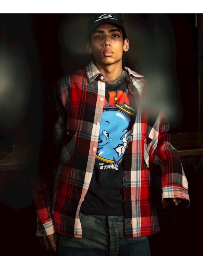 ROYAL FLASH SAINT MICHAEL/セントマイケル/FLANNEL SHIRT/CHECK/RED+GRAY ロイヤルフラッシュ トップス シャツ・ブラウス レッド【送料無料】｜ Fashion Men
