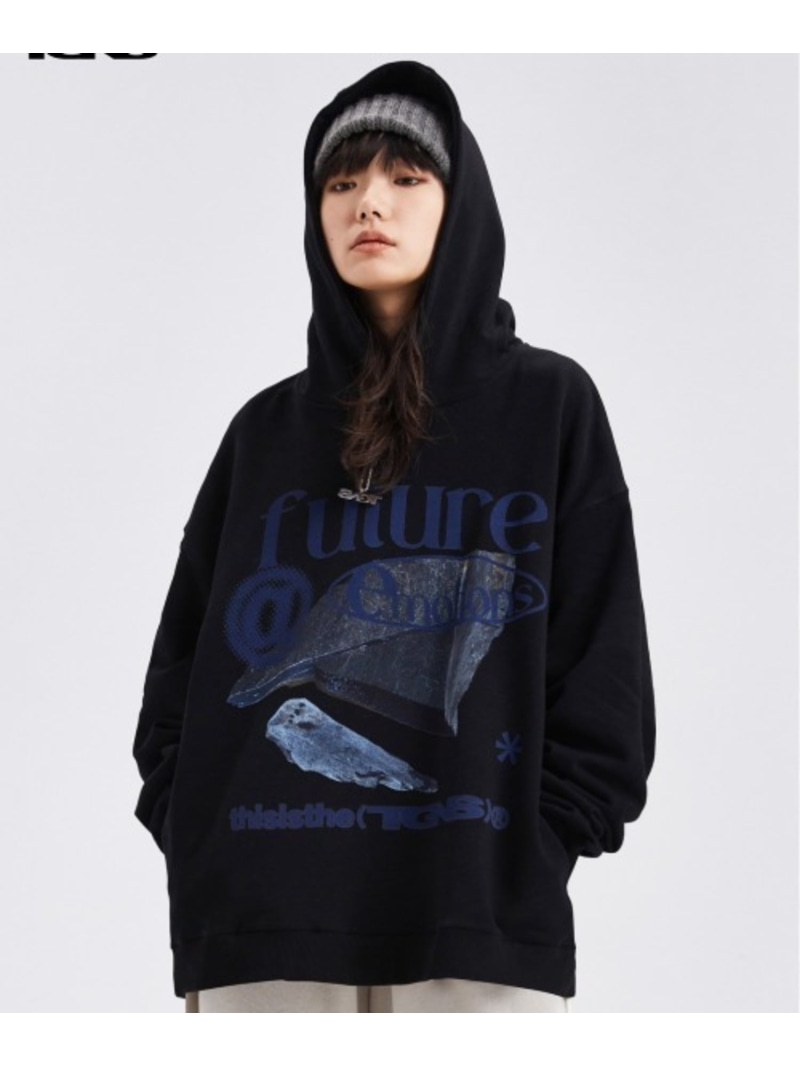 【SALE／20%OFF】TGNS 【TGNS】FUTURISTIC ROCK HOODIE ネバーマインドザエックスユー／チカシツプラス トップス パーカー・フーディー ブラック【RBA_E】【送料無料】