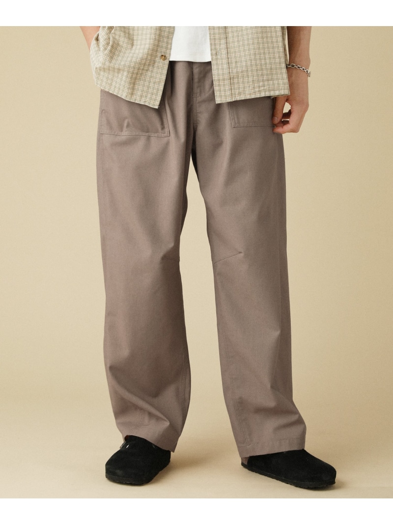 【SALE／28%OFF】THE CASUAL 綿麻ヴィンテージキャンバス1タックベイカーカーブドイージーパンツ カジュアル パンツ その他のパンツ グレー ブラック【RBA_E】【送料無料】