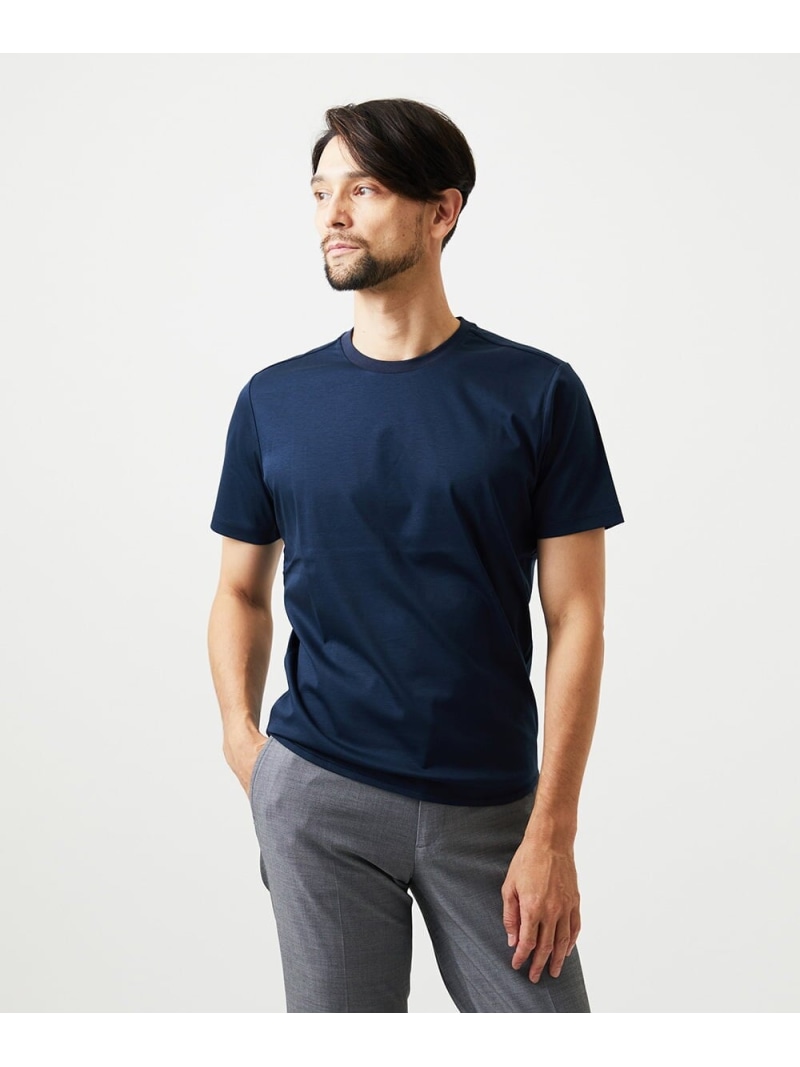 MICHEL KLEIN HOMME クルーネック半袖カットソー ミッシェルクランオム トップス カットソー・Tシャツ ホワイト ネイビー ブラック【送料無料】