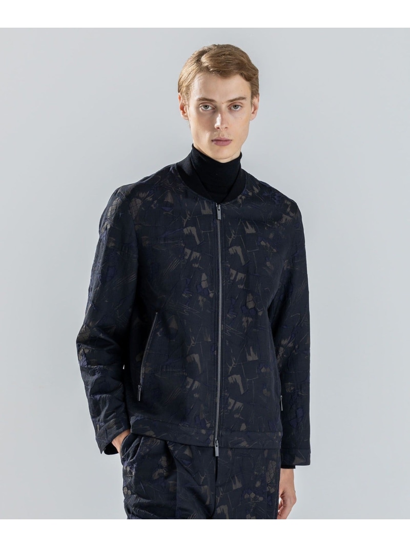 【SALE／30%OFF】JOSEPH HOMME 【新柄】モロッカンジャガード ジップアップブルゾン ジョゼフ オム ジャケット・アウター ブルゾン・ジャンパー ブラック【RBA_E】【送料無料】