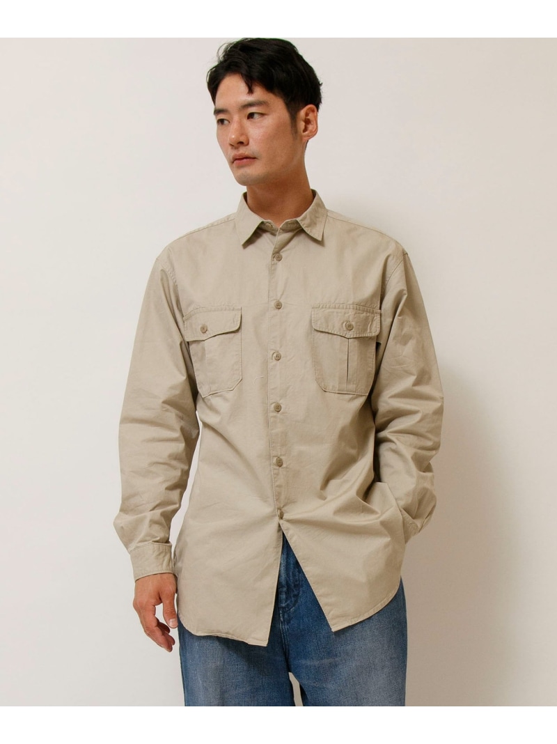 【SALE／30%OFF】Johnbull Private labo フレンチワークシャツ ジョンブルプライベートラボ トップス シャツ・ブラウス ベージュ ブルー【RBA_E】【送料無料】 10,395円