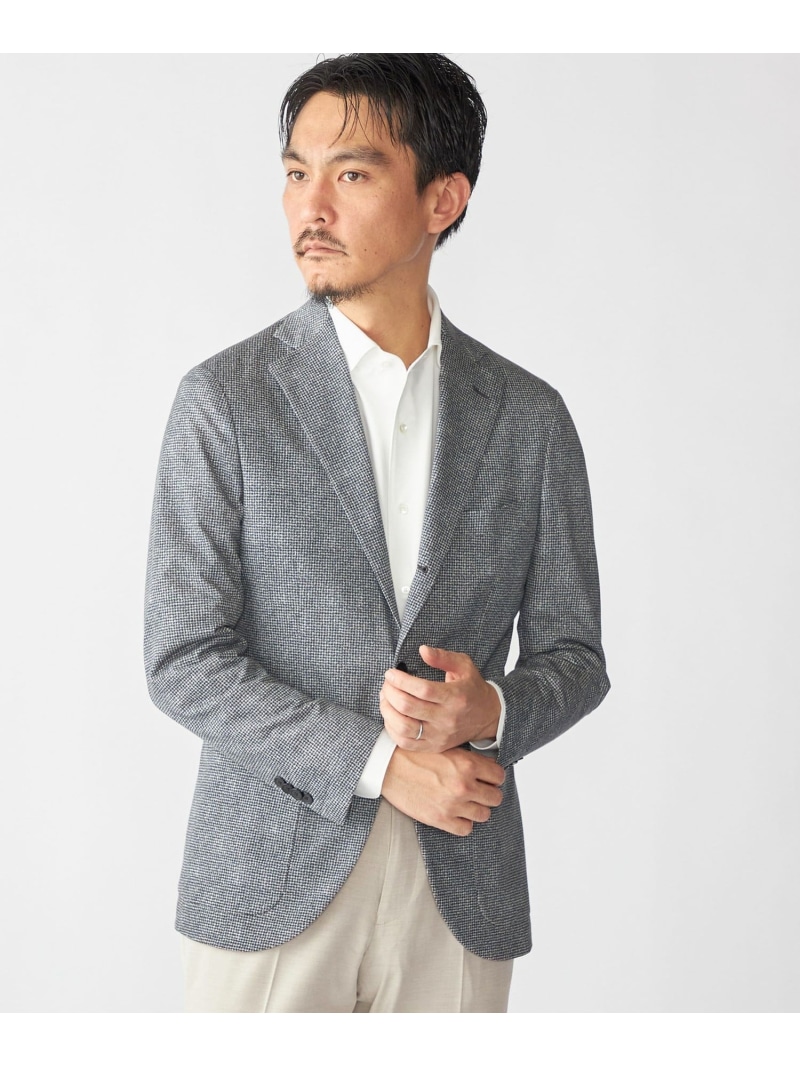 【SALE／55%OFF】SHIPS MEN SHIPS: ジャージー ハウンドトゥース プリント ライト ジャケット シップス ジャケット・アウター テーラードジャケット・ブレザー グレー【RBA_E】【送料無料】｜ Fashion Men