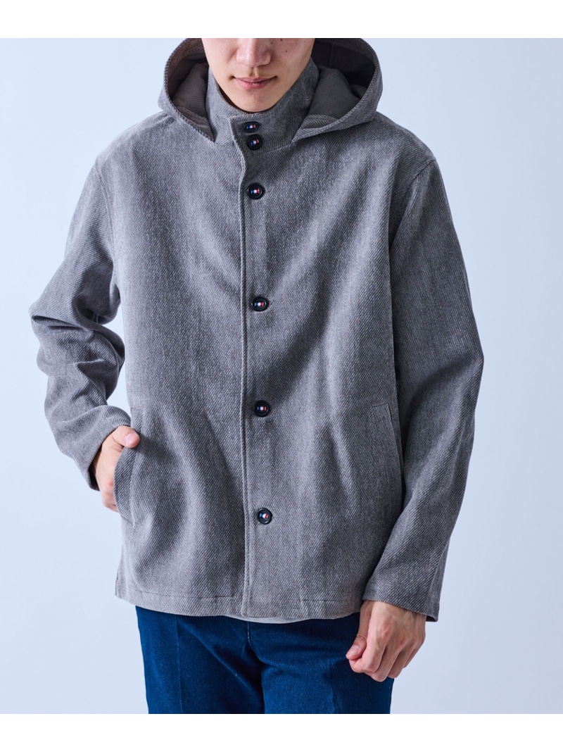 【SALE／20%OFF】j.n.r.d ツイルジャガードフードブルゾン ジュン スタンダード ピックス ジャケット・アウター ブルゾン・ジャンパー ネイビー グレー【RBA_E】【送料無料】