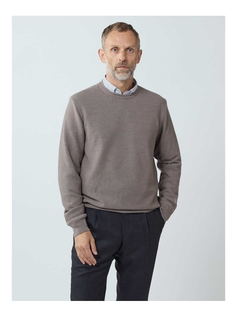 【SALE／50%OFF】Aquascutum MEN 【KING SIZE】Wool and silk crew-neck アクアスキュータム トップス ニット ブルー ベージュ【RBA_E】【送料無料】