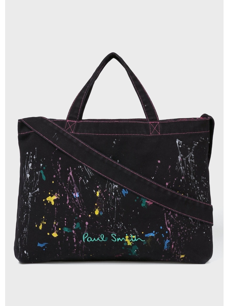 PS Paul Smith Paul Smith Logo スプラッシュペイント トートバッグ ポール・スミス バッグ その他のバッグ ブラック【送料無料】