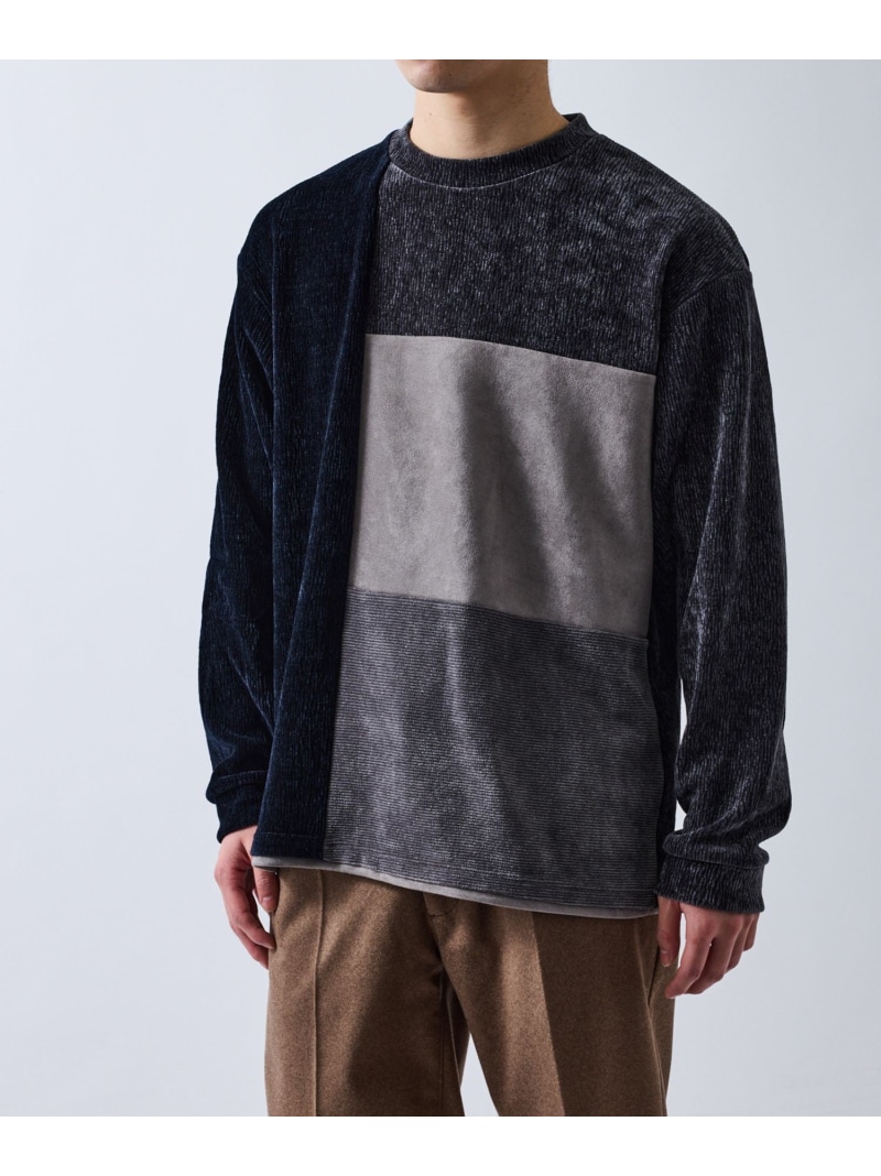 j.n.r.d モールブロック切替プルオーバー ジュン スタンダード ピックス トップス カットソー・Tシャツ グレー ベージュ【送料無料】