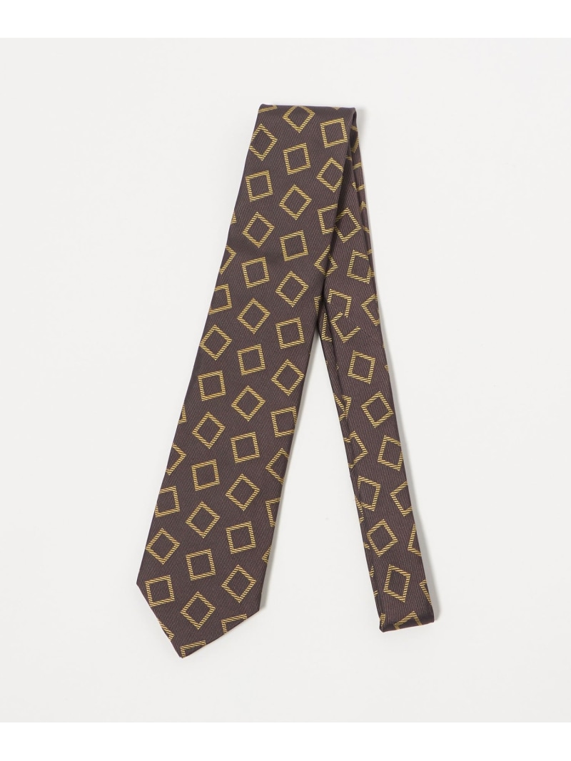 UNITED ARROWS カラー スクエア ジャガード ネクタイ ユナイテッドアローズ スーツ・フォーマル ネクタイ・蝶ネクタイ ベージュ ネイビー【送料無料】