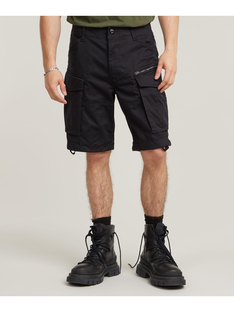 G-Star RAW 【公式ショップ】ROVIC RELAXED SHORT/ジップディテールリラックスカーゴショートパンツ ジースターロゥ パンツ カーゴパンツ ブラック【送料無料】