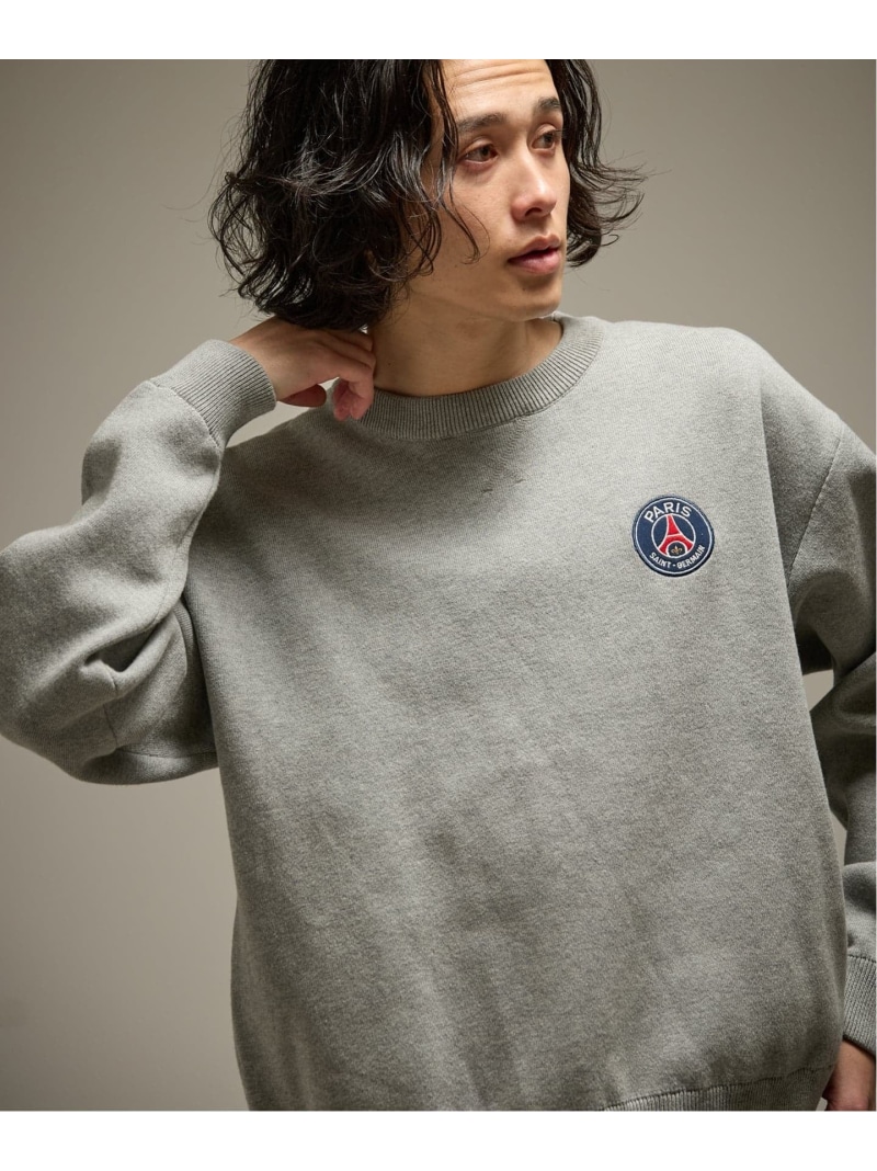 Paris Saint-Germain 【Paris Saint-Germain / パリ・サン\u003dジェルマン】 JP Sweat like Knit EMBLEM エディフィス トップス ニット グレー ネイビー【送料無料】