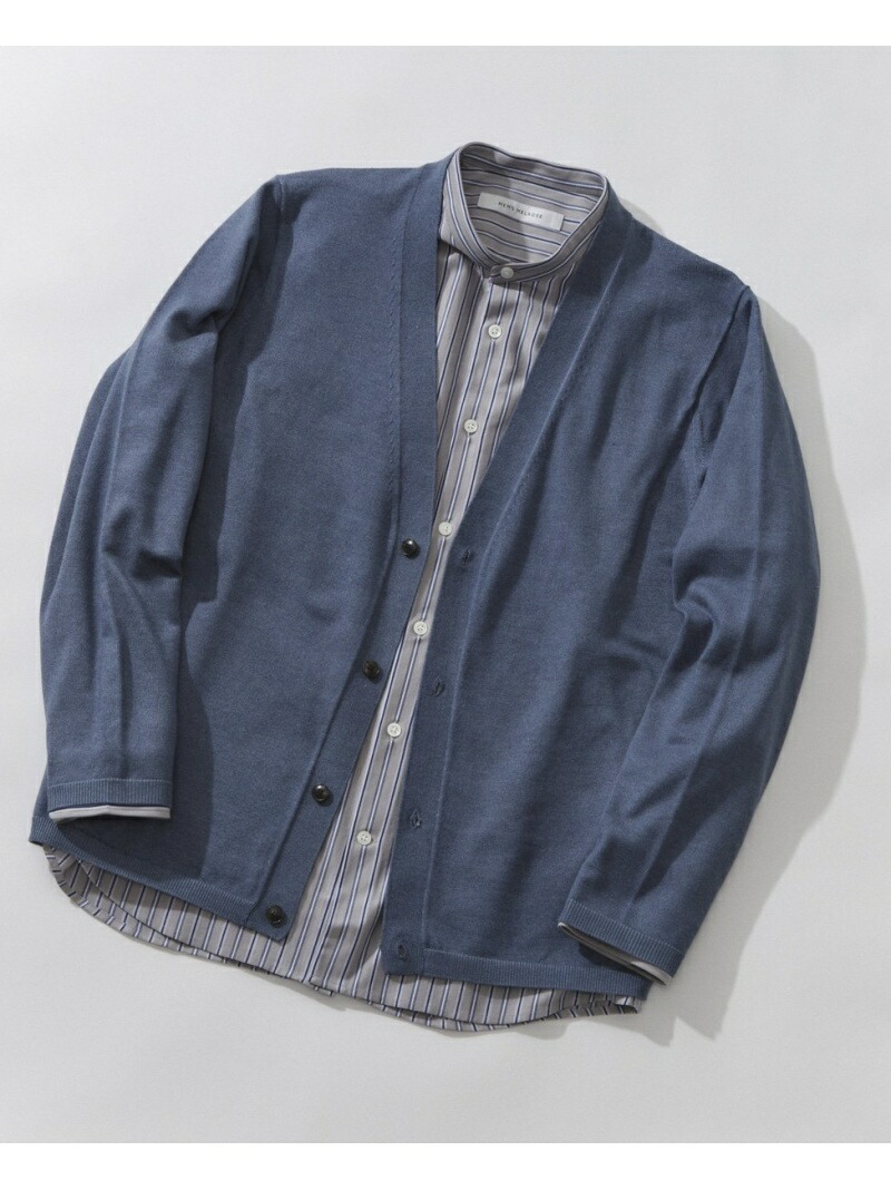 Men S Melrose 洗えるsolotexプレーティング天竺カーディガン メンズメルローズ