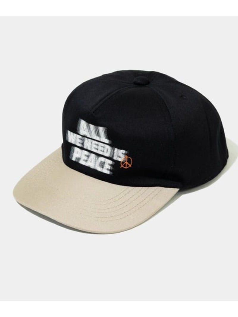 GSC GOODS \u0026 SHOES SELECT 【GSC別注】FREE RAGE/フリーレイジ トラッカーキャップ 《ALL WE NEED IS PEACE》(MENS) ゴースローキャラバン 帽子 キャップ ベージュ ブラック【送料無料】