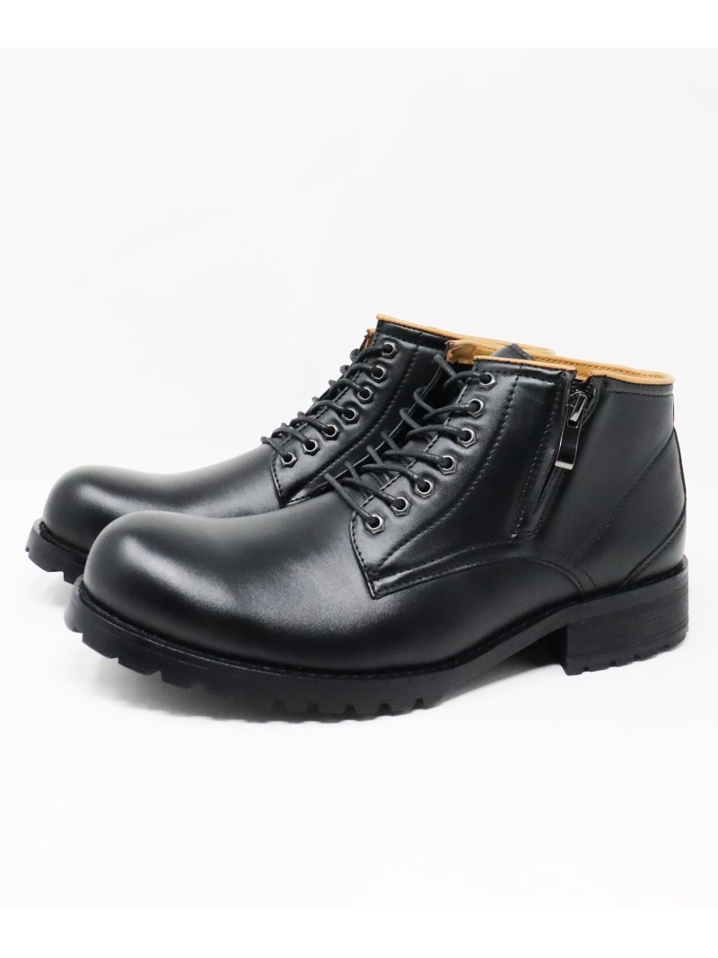 【SALE／11%OFF】Dedes 3.5cmヒール サイドジップ付きワークブーツ ☆6375 サンエーフットウェアー シューズ・靴 ブーツ ブラック【RBA_E】【送料無料】
