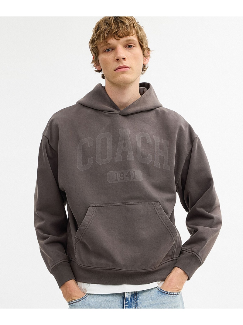 COACH OUTLET 【堅苦しさ】サン フェード フーディー コーチ職 逃げ口 トップス パーカー・フーディー 黒いこと【貨物輸送無料】