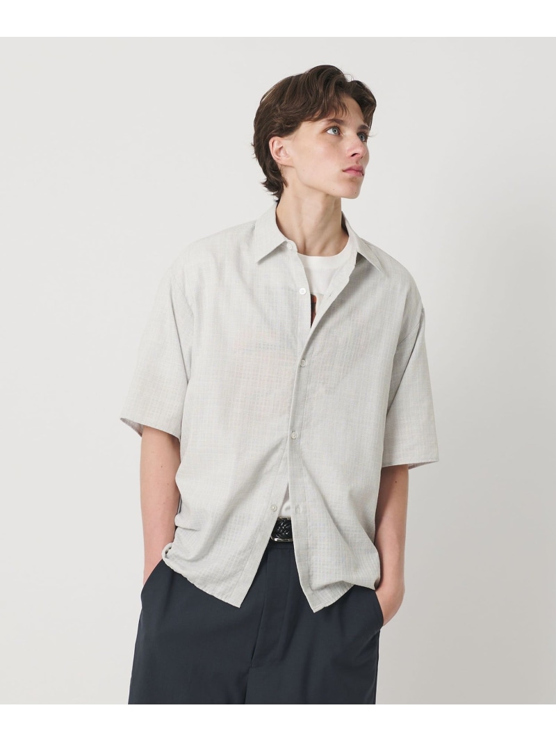 BEAUTY&YOUTH UNITED ARROWS ツイードライク テクスチャード レギュラー シャツ GRANDE型 ビューティー＆ユース　ユナイテッドアローズ トップス シャツ・ブラウス ブラック グレー【送料無料】｜ Fashion Men 10,617円