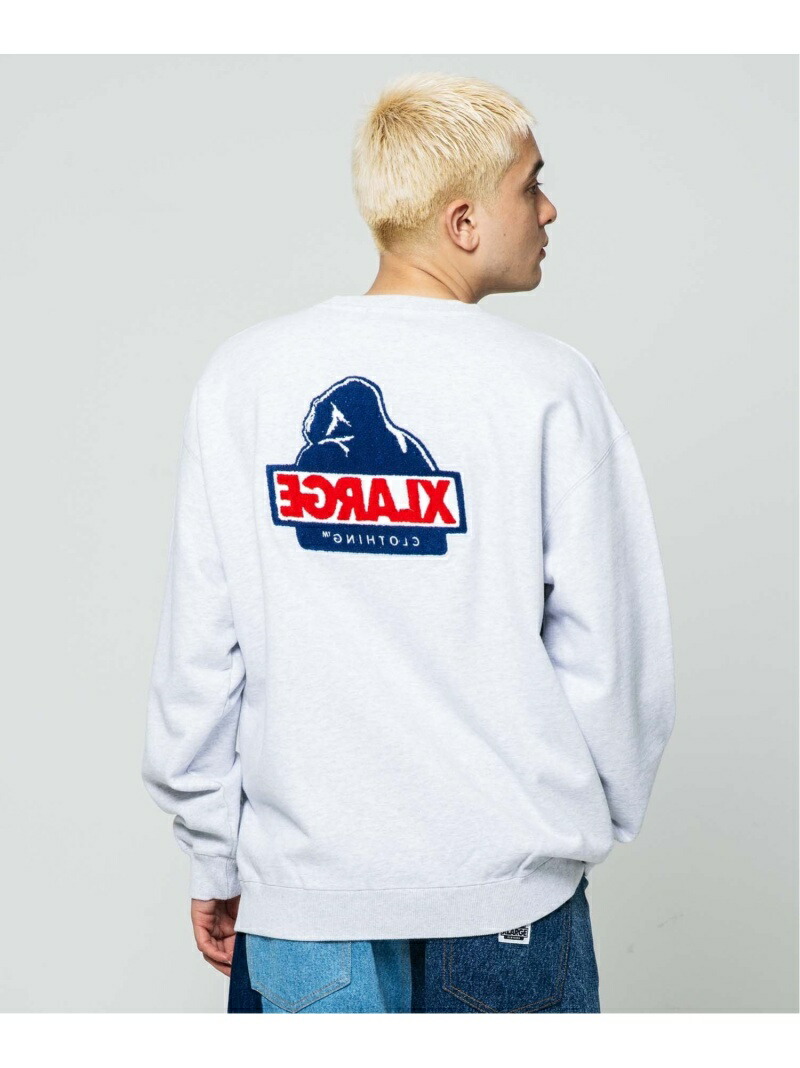 XLARGE TWO TONE BACKSIDE OG CREWNECK SWEAT トレーナー エクストララージ トップス スウェット グレー  ブラック グリーン パープル ホワイト 可愛いクリスマスツリーやギフトが！