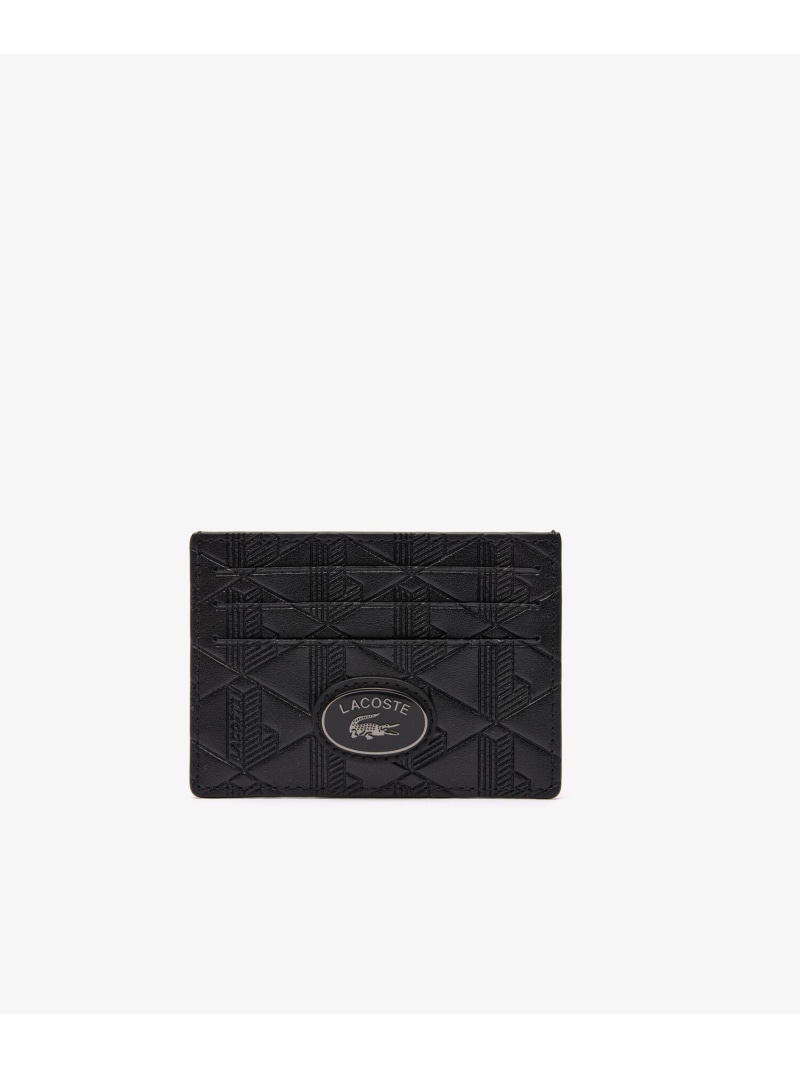 LACOSTE モノグラム カードホルダー ラコステ 財布・ポーチ・ケース 名刺入れ・カードケース ブラック【送料無料】