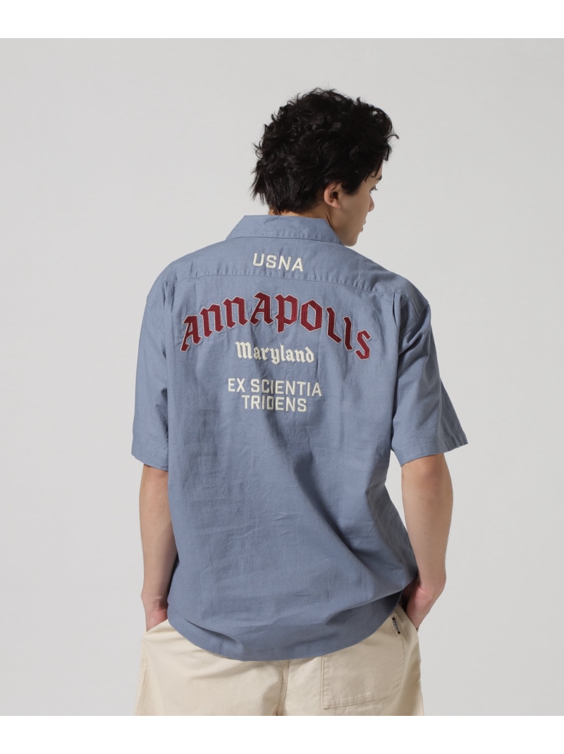 【SALE/30%OFF】AVIREX ANNAPOLIS WORK SHIRT / アナポリス 半袖ワークシャツ / AVIREX / アヴィレックス アヴィレックス トップス シャツ・ブラウス ブルー ブラック ホワイト グリーン【RBA_E】【送料無料】| Fashion Men