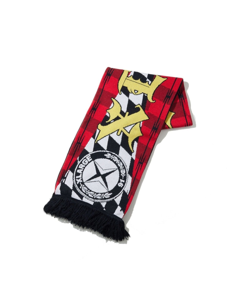 XLARGE XLARGE JACQUARD SCARF エクストララージ 佩び物・ウォッチ 余分の物の佩び物・ウォッチ 緑であること 赤いこと【貨物輸送無料】