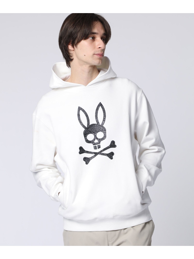 Psycho Bunny スパンコールバニー パーカ サイコバニー トップス パーカー・フーディー ブラック ホワイト【送料無料】