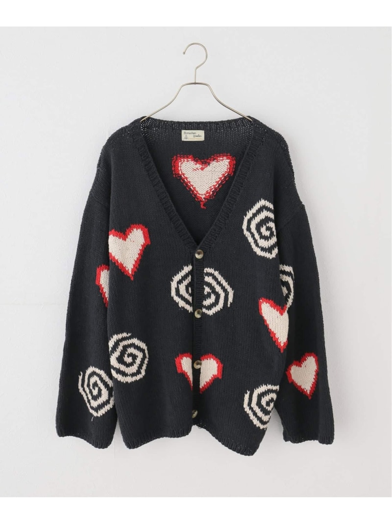 【SALE/30%OFF】JOINT WORKS MacMahon Knitting Mills / マクマホンニッティングミルズ Hearts & Swirls Cardigan ジョイントワークス トップス ニット ブラック ホワイト【RBA_E】【送料無料】| Fashion Men
