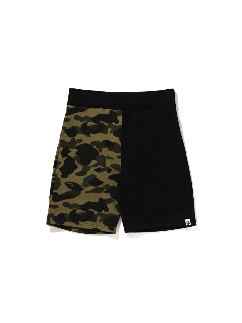A BATHING APE 1ST CAMO BACK SHARK SWEAT SHORTS M ア ベイシング エイプ パンツ ジャージ・スウェットパンツ イエロー グリーン【送料無料】