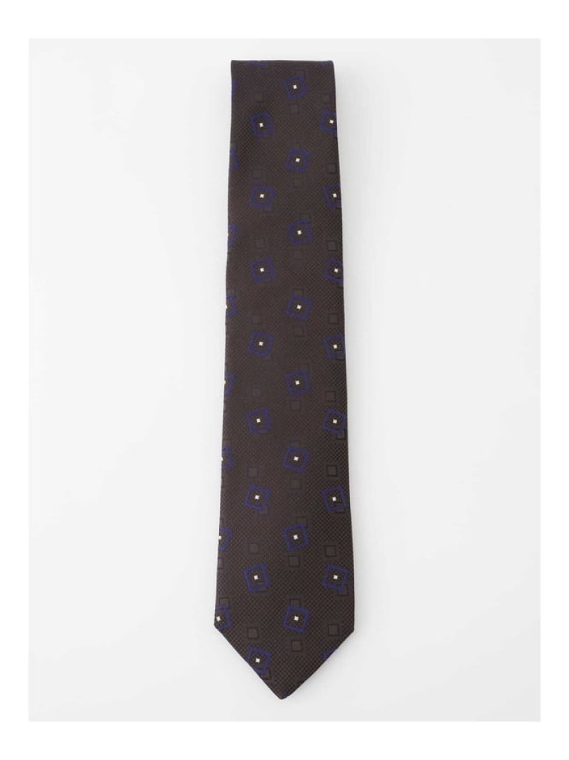 Aquascutum MEN シャドースクエアタイ アクアスキュータム スーツ・フォーマル ネクタイ・蝶ネクタイ ネイビー ブラウン【送料無料】