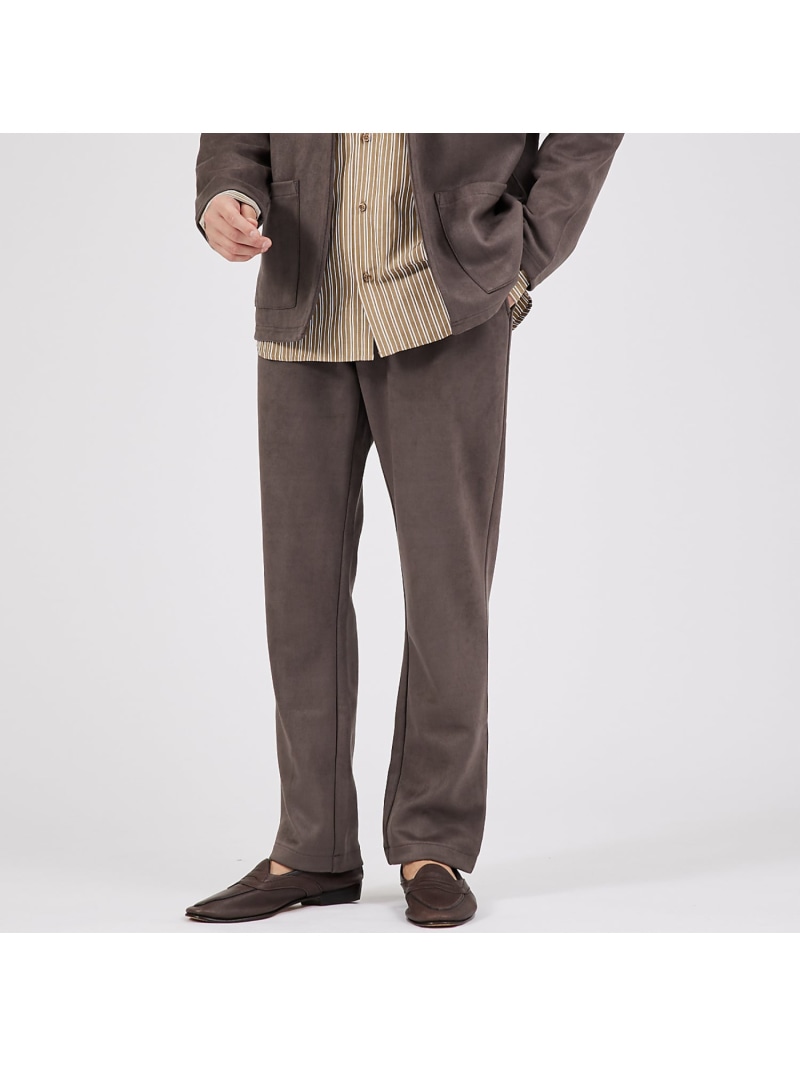 ABAHOUSE LASTWORD 【セットアップ対応】ネオスエード スリムイージーパンツ / シルキータッチ アバハウス パンツ その他のパンツ ブラウン グレー ネイビー【送料無料】｜ Fashion Men