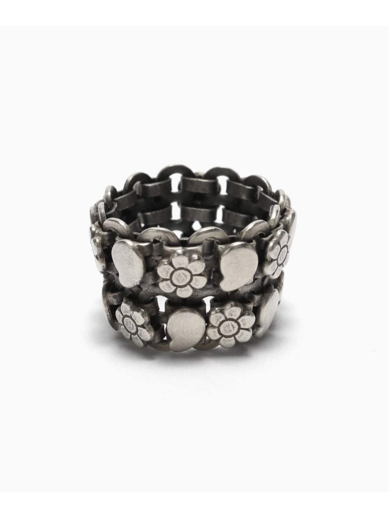 EDIFICE THARU SILVER(タルー しろがね色)  Double Ring FLOWER エディフィス 付属物・ウォッチ 輪っか・指環 しろがね色【貨物輸送無料】 指輪・リング-ジュエリー・アクセサリー-メンズジュエリー・アクセサリー