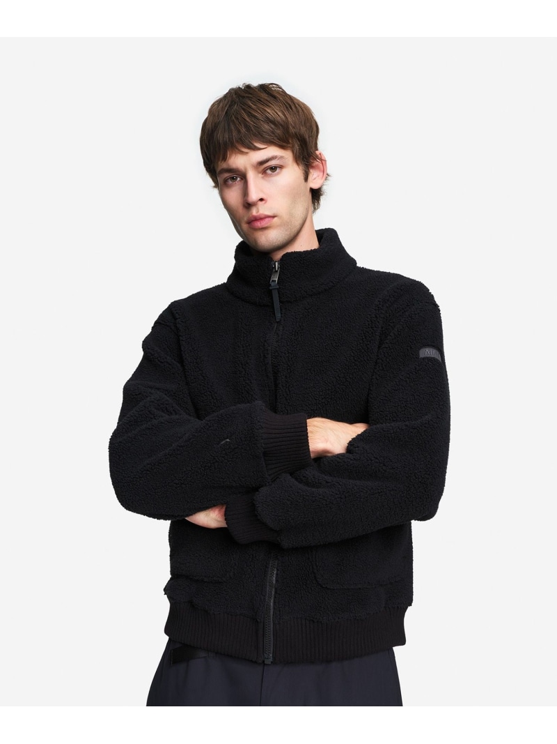 AIGLE ジップアップシェルパフリース エーグル ジャケット・アウター ブルゾン・ジャンパー ベージュ ブラック【送料無料】